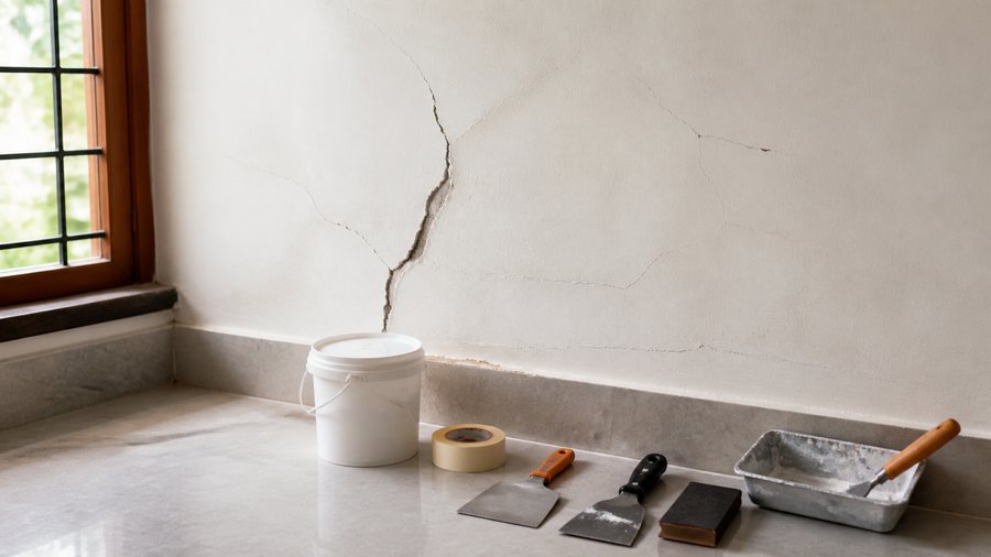 Wall cracks to fix before repainting