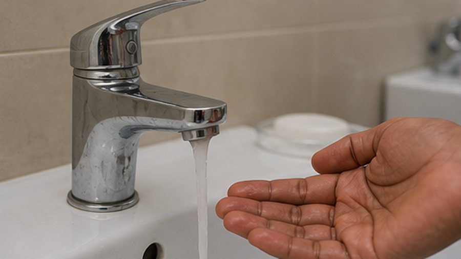 Low water pressure in bathroom taps